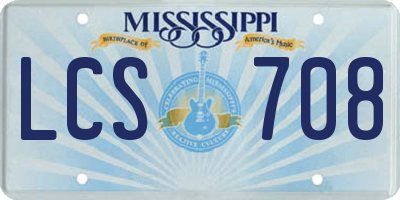 MS license plate LCS708