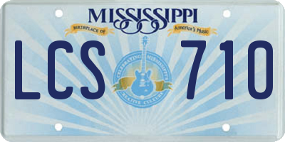 MS license plate LCS710