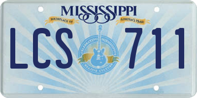 MS license plate LCS711