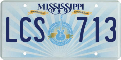 MS license plate LCS713
