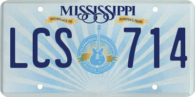 MS license plate LCS714