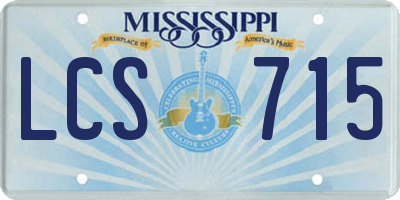 MS license plate LCS715