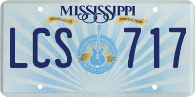 MS license plate LCS717