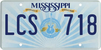 MS license plate LCS718