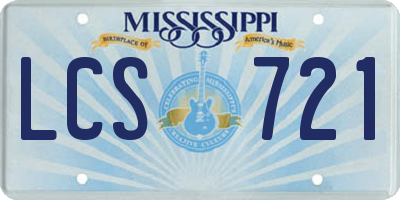 MS license plate LCS721