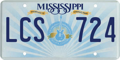 MS license plate LCS724