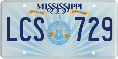 MS license plate LCS729
