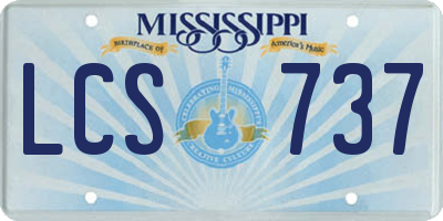 MS license plate LCS737