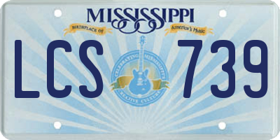 MS license plate LCS739