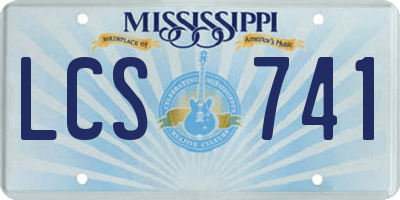 MS license plate LCS741