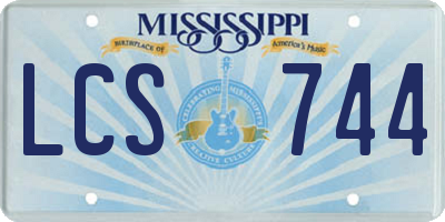 MS license plate LCS744