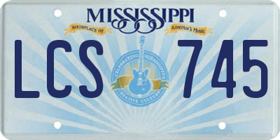 MS license plate LCS745