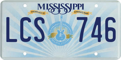 MS license plate LCS746