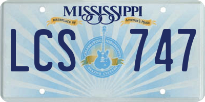 MS license plate LCS747