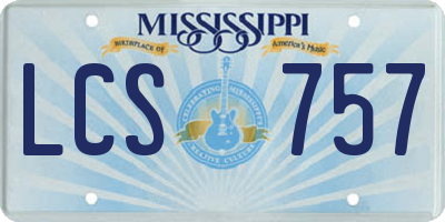 MS license plate LCS757