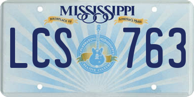 MS license plate LCS763