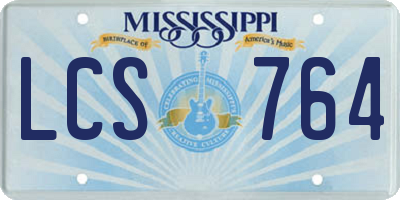 MS license plate LCS764