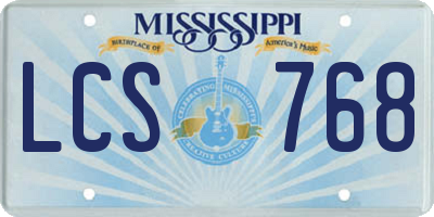 MS license plate LCS768