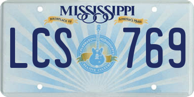 MS license plate LCS769