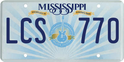 MS license plate LCS770