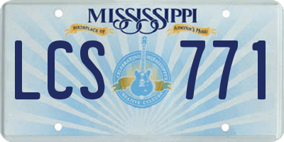 MS license plate LCS771