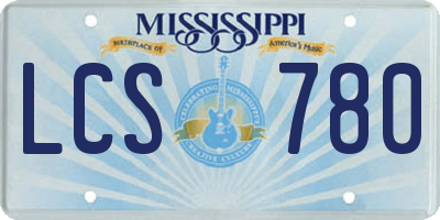MS license plate LCS780