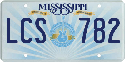 MS license plate LCS782