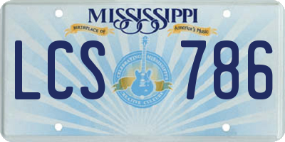 MS license plate LCS786