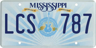MS license plate LCS787