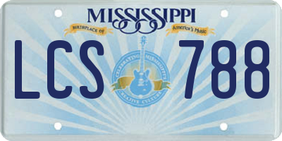 MS license plate LCS788