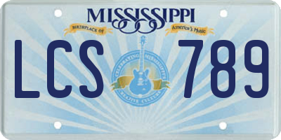MS license plate LCS789
