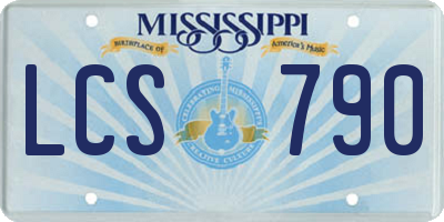 MS license plate LCS790
