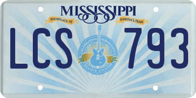 MS license plate LCS793