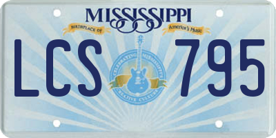 MS license plate LCS795