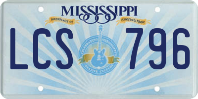 MS license plate LCS796