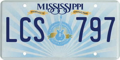 MS license plate LCS797