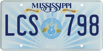 MS license plate LCS798