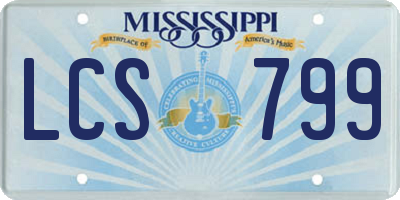 MS license plate LCS799