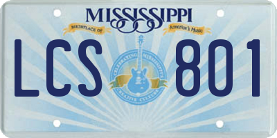 MS license plate LCS801