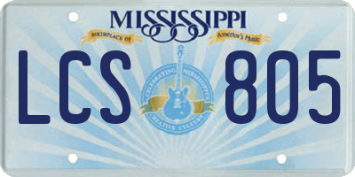 MS license plate LCS805