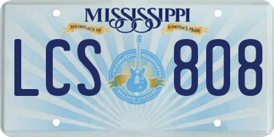 MS license plate LCS808