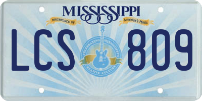 MS license plate LCS809