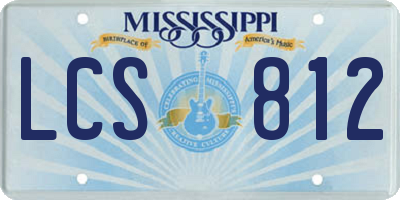 MS license plate LCS812