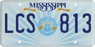 MS license plate LCS813