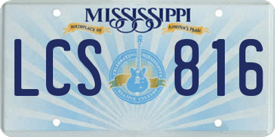 MS license plate LCS816