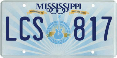MS license plate LCS817