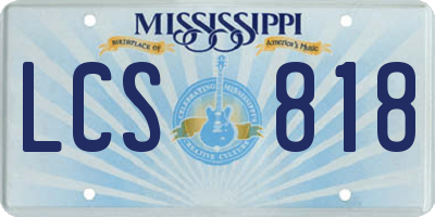 MS license plate LCS818