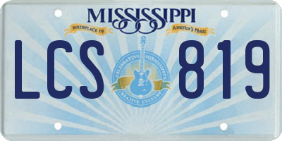 MS license plate LCS819