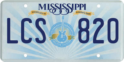 MS license plate LCS820