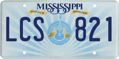 MS license plate LCS821